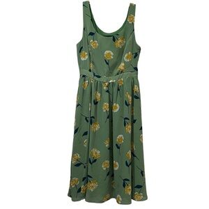 ModCloth Small Freeing Feeling Green Spring Floral Print Sleeveless Dress R8